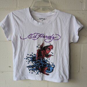 Koi Fish Baby Tee cropped Shirt